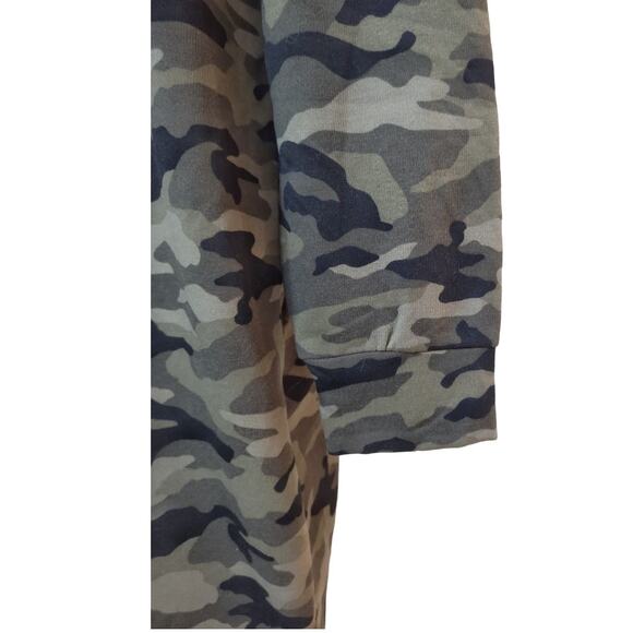 Hoodie Sweatshirt Dress Juniors Size XL Comfy Green Camouflage Fleece Loungewear - Picture 10 of 11